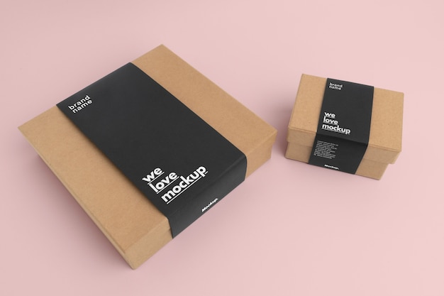 PSD papiergürtelboxen mockup-design