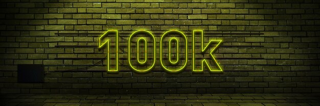 PSD pared de ladrillos con luces de neón 100k