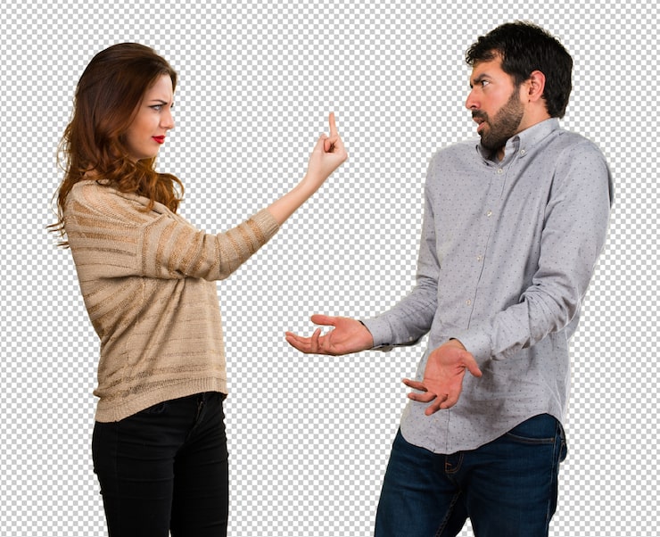 PSD pareja joven haciendo gesto de cuerno
