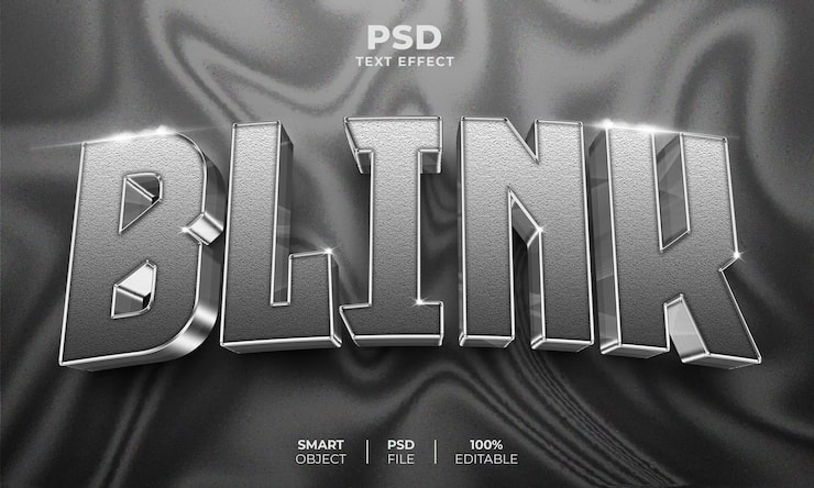 PSD parpadeo efecto de texto editable 3d