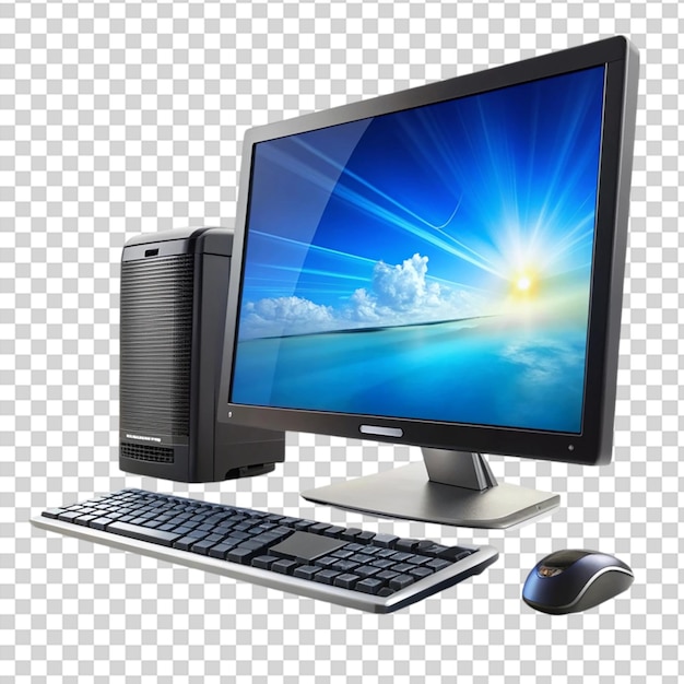 PSD pc desktop computer desktop isolato su uno sfondo trasparente