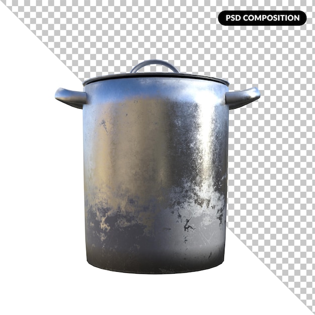 PSD pentola da cucina isolata 3d