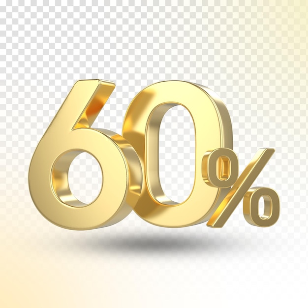 PSD percentuale d'oro 3d rendering di lusso