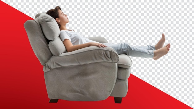 PSD persona cómodamente durmiendo en el sillón