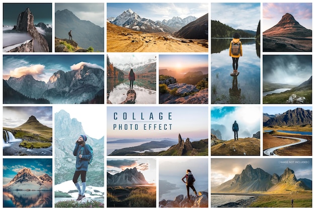 PSD photo collage layout mockup