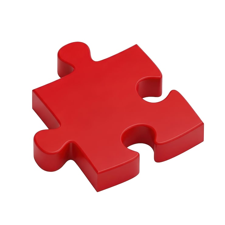 PSD pièce de puzzle rouge unique