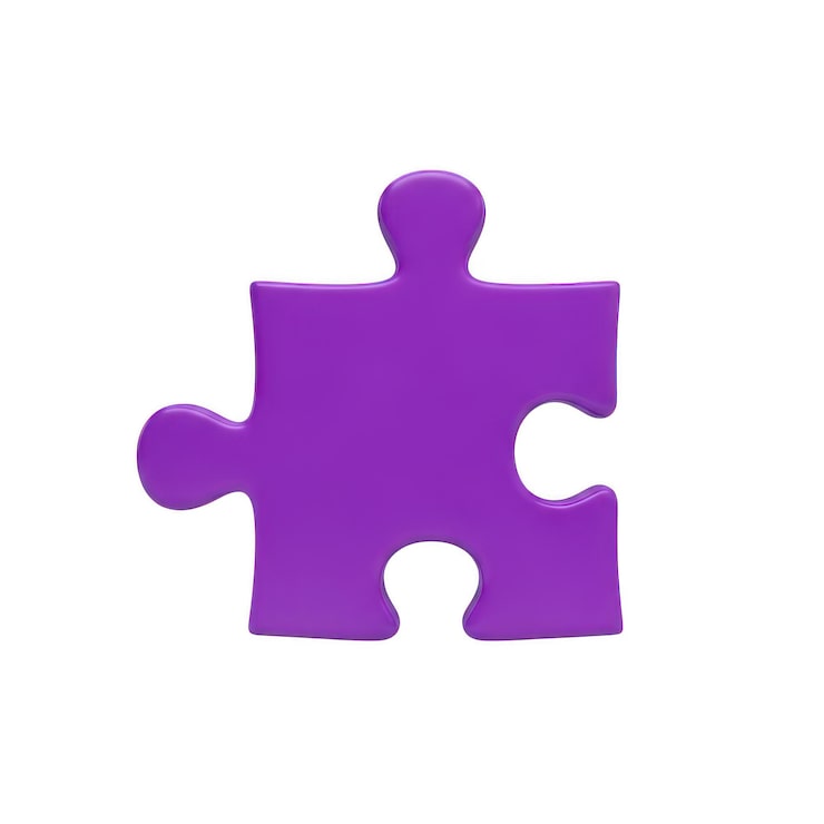 PSD pièce de puzzle violette unique