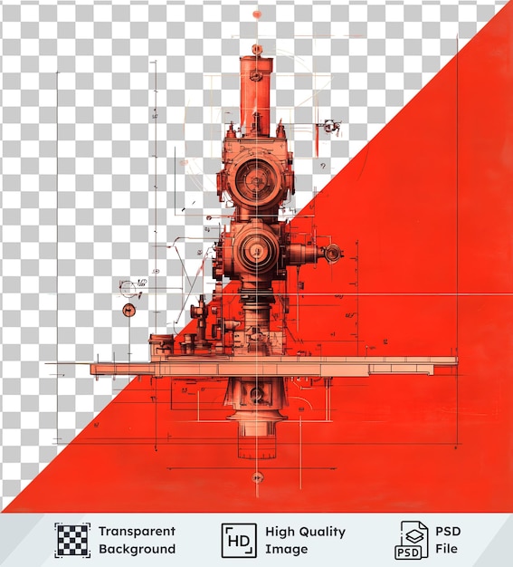 PSD plan de la machine complexe sur un psd transparent