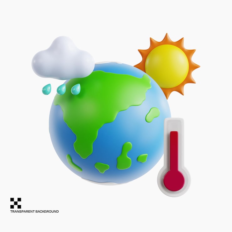PSD planeta terra com elementos de mudança climática