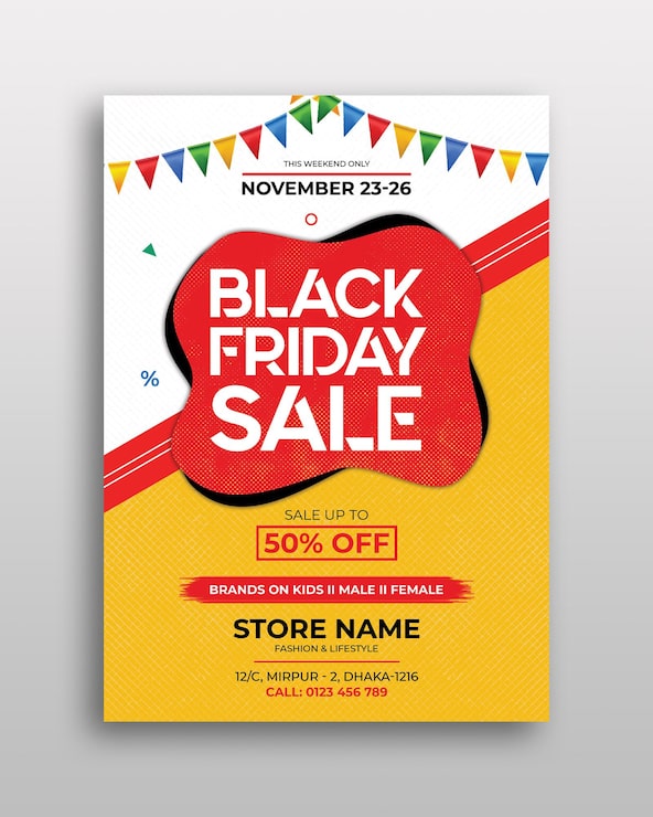 PSD plantilla de volante de mega venta de viernes negro