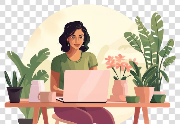 PSD png-laptop-tischcomputerblume