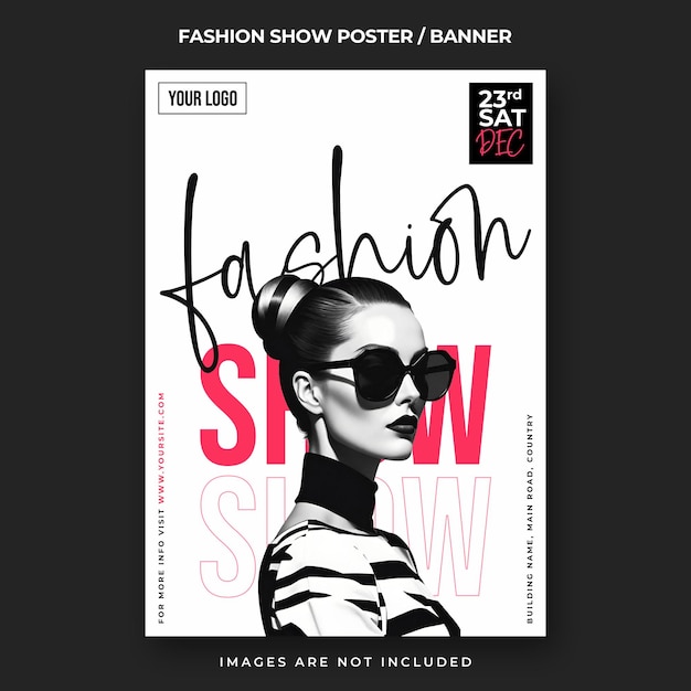 PSD una portada de libro para un espectáculo de moda se titula moda