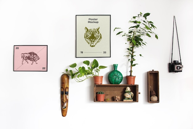 PSD poster an der wand mockup