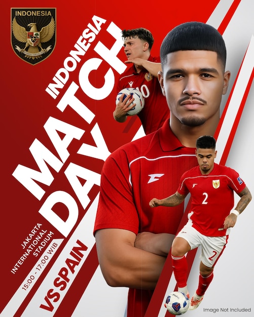 PSD poster hari pertandingan sepak bola