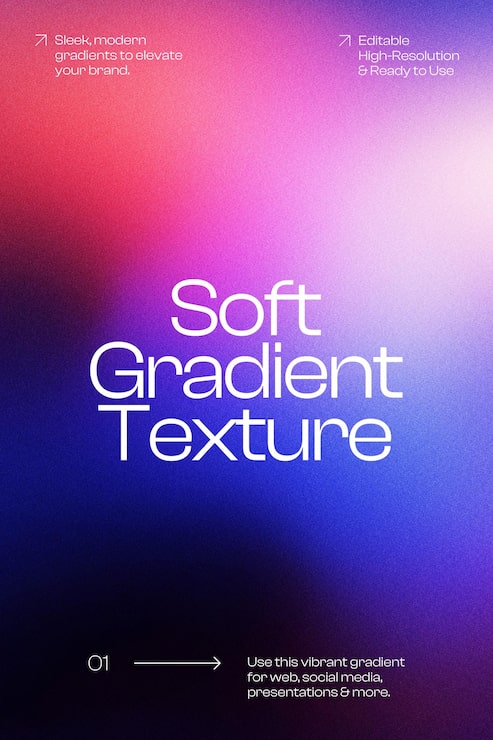 PSD poster de textura de gradiente suave para redes sociales y la web
