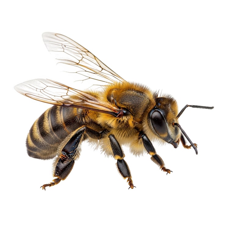 PSD un primer plano de una abeja