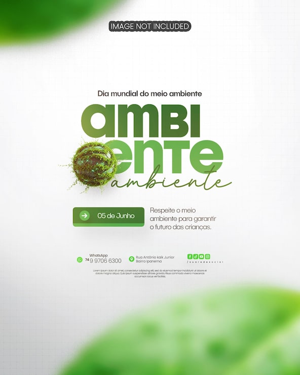 PSD psd editable para redes sociales del día mundial del medio ambiente del 5 de junio. dia do meio ambiente