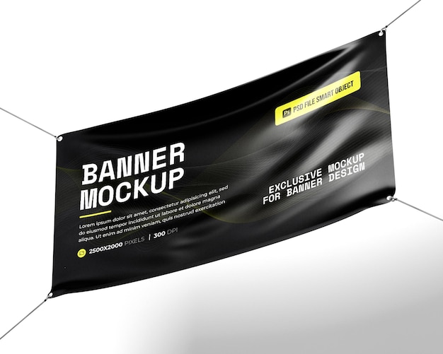 PSD psd-mockup für textile banner im freien