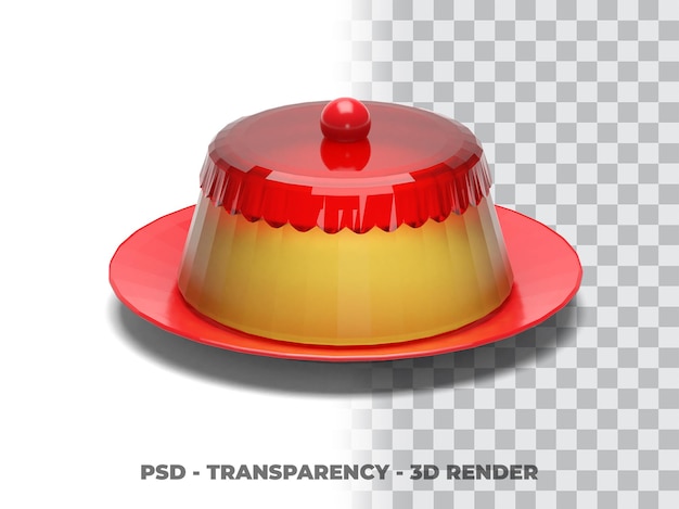 PSD pudding 3d render mit transparenzhintergrund