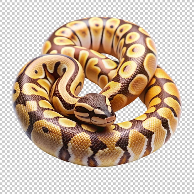 PSD python à boule de banane sur un fond transparent