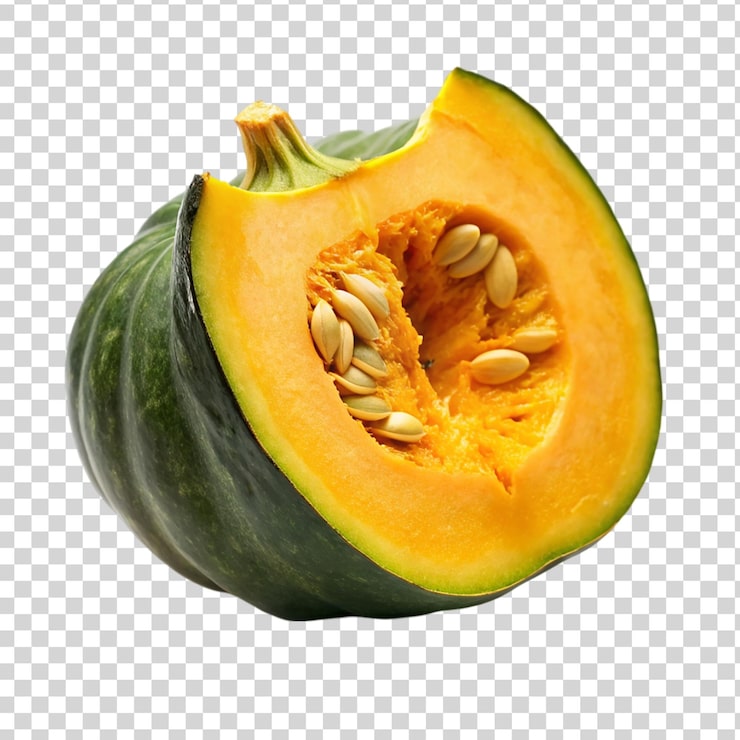 PSD rebanada de calabaza aislada sobre un fondo transparente