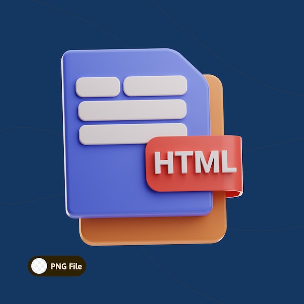 PSD render 3d dari ikon file html
