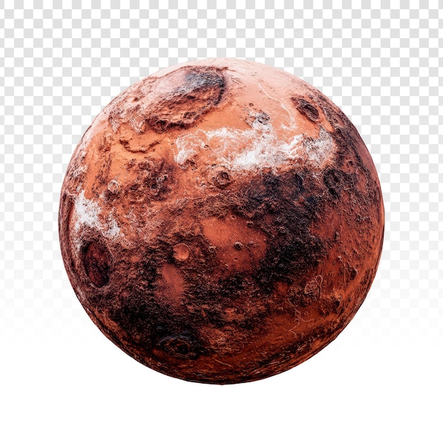PSD render 3d planet mars terisolasi