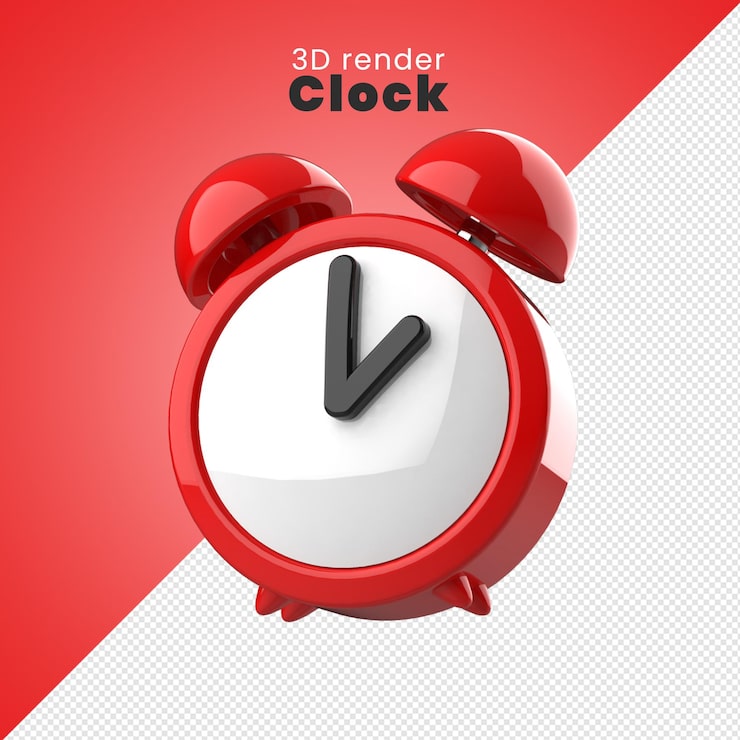 PSD render 3d reloj rojo relogio vermelho