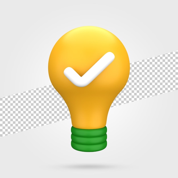 PSD render de icono de idea 3d