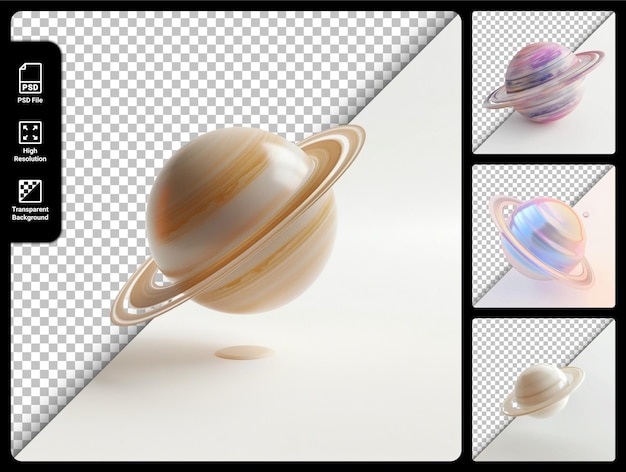 PSD render resolusi tinggi cincin planet