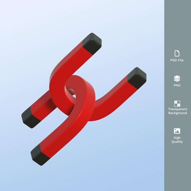 PSD rendering 3d del magnete