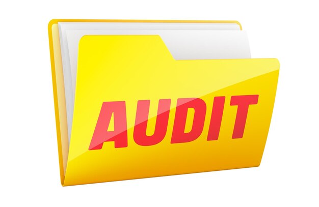 PSD rendering 3d folder kuning audit