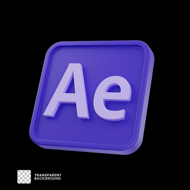 PSD rendering 3d de l'icône d'adobe after effects