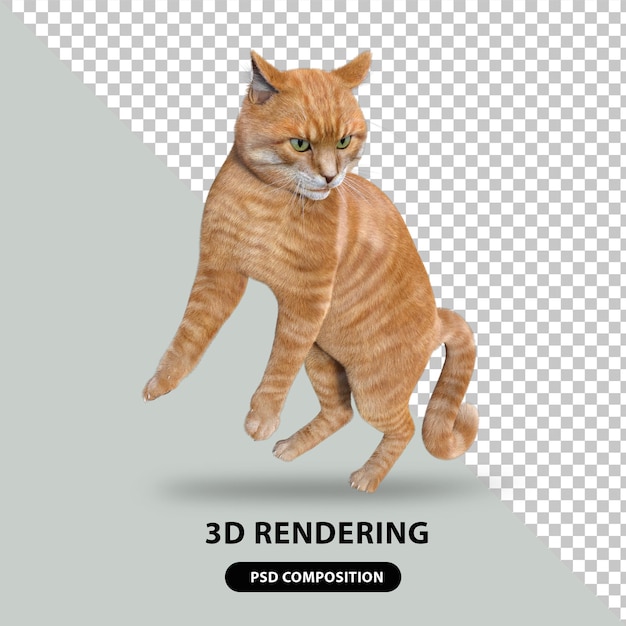 PSD rendering 3d kucing lucu