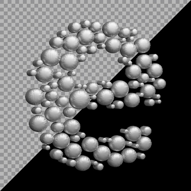 PSD renderização 3d de letras minúsculas e balão prateado