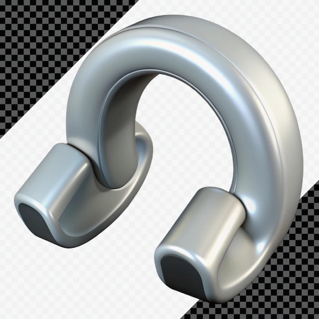 PSD renderização 3d de objetos metálicos em forma