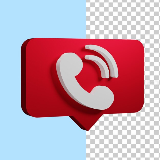PSD renderização 3d do ícone de chamada