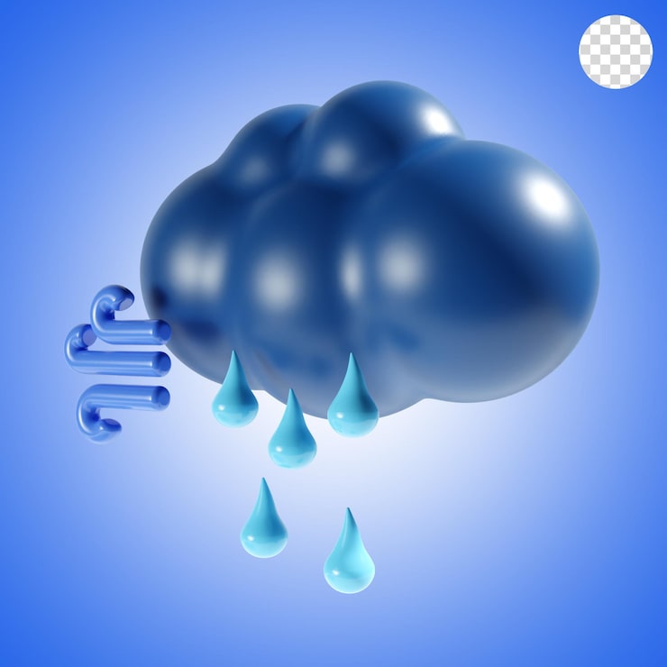 PSD renderização 3d do ícone de mau tempo