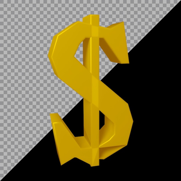 PSD renderização 3d do símbolo do dólar