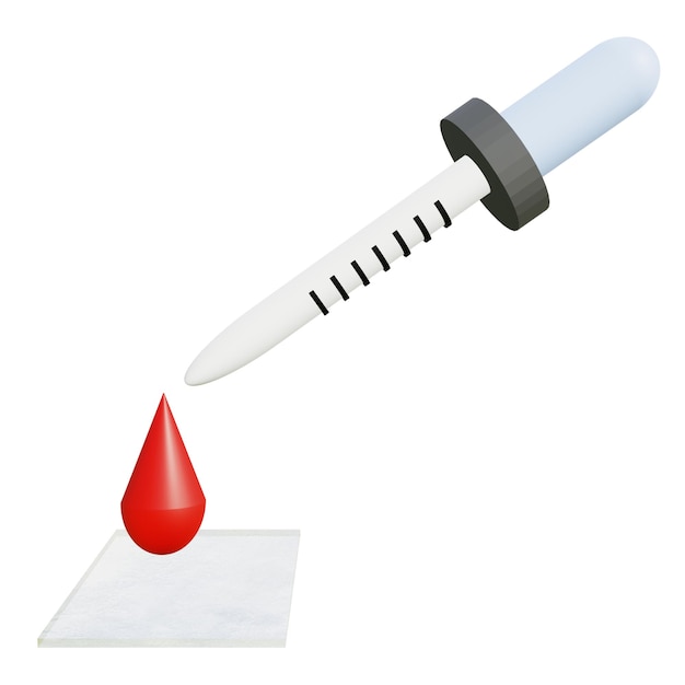 PSD renderización 3d del icono del resultado de la sangre