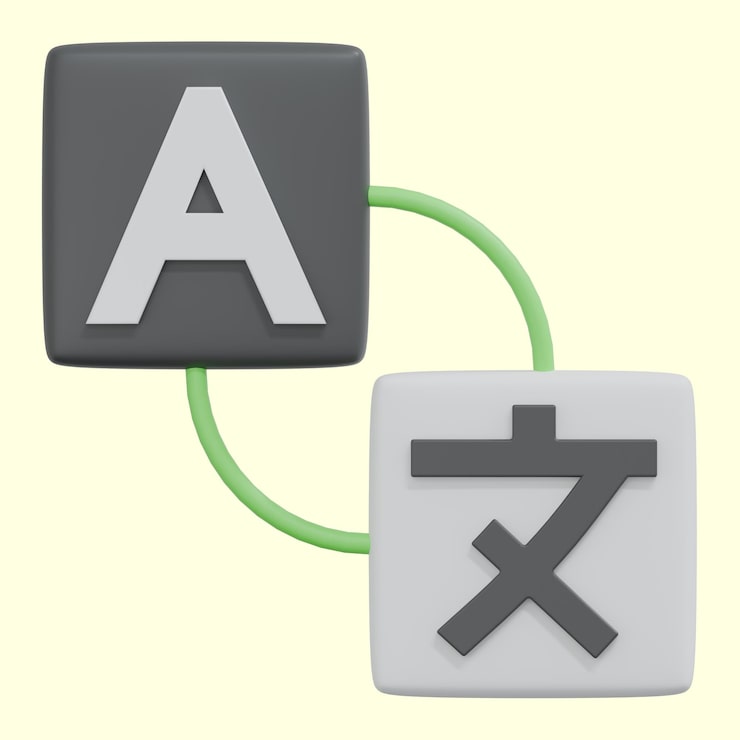 PSD renderización 3d de icono de traducir