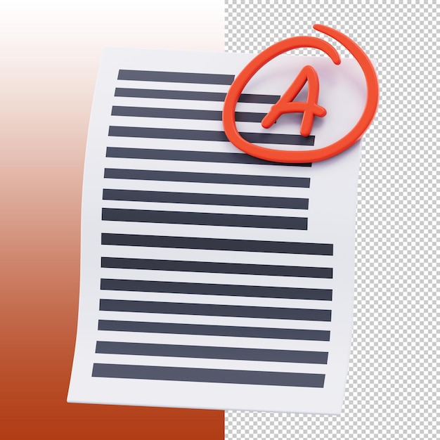 PSD renderizado en 3d de un documento de grado a
