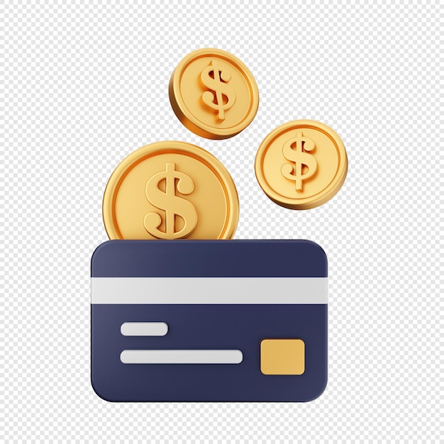 PSD renderizado de ilustración de icono de pago 3d