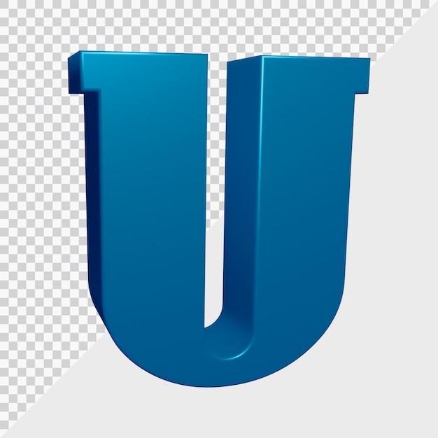 PSD rendu 3d de la lettre de l'alphabet u