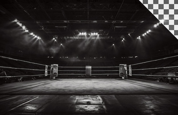 PSD ring de boxeo con iluminación dramática