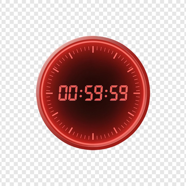PSD roter digitaler countdown-timer mit leuchteffekt