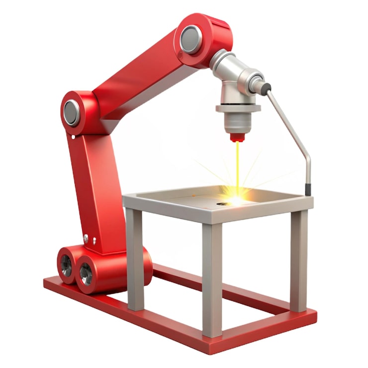 PSD sebuah robot merah dengan mesin yang bertuliskan quot robot quot di atasnya