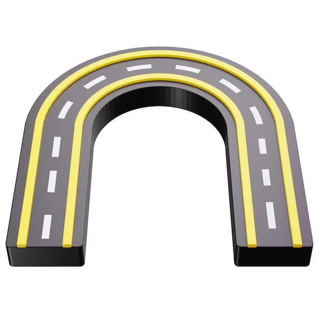 PSD segment de route 3d en u