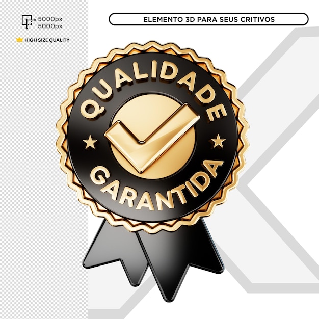 PSD selo dourado de qualidade garantida