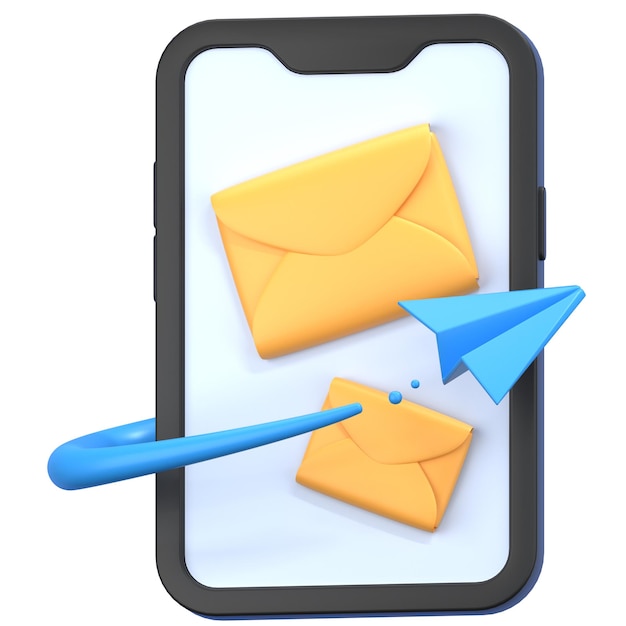 PSD senden sie ein 3d-illustrations-icon-pack-element